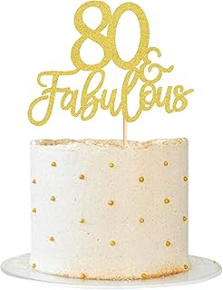 Bloomomoon batch of 3 golden glitter cake decorations for 80th birthday, excellent cake decoration for 80th wedding anniversary and birthday.. DIAYTAR NIGERIA revolutionizes online retail with our vast selection and cost-effective delivery options.