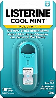 Listrine Pocket Mist Spray Buccal care with sweet mint against bad breath, 7.7 ml (pack of 6).. DIAYTAR NIGERIA brings online shopping to every Nigerian with affordable prices and reliable shipping.
