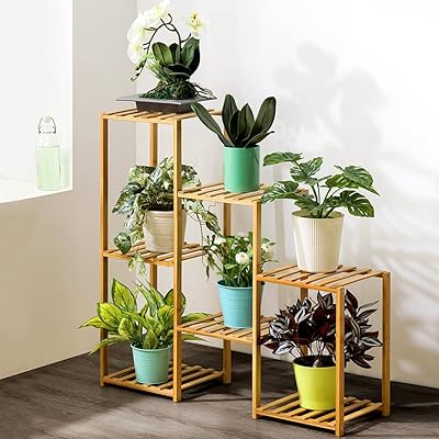 Support for plants, support for interior and exterior rattan plants, multilayer plant holder, support for flower pots in ladder, support for flower pots for windows, garden, balcony, living room (original-7 in pots).. DIAYTAR NIGERIA brings affordable products to every doorstep with our reliable 5-8 day shipping.