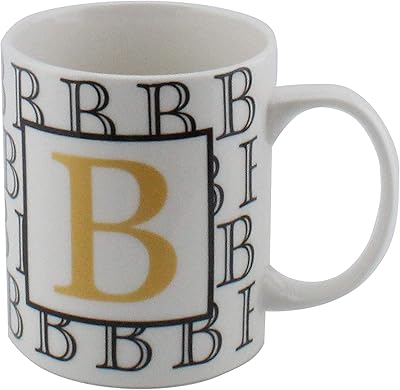 Shalo a tea and coffee cup in printed porcelain of the letter B bd-mug-b.. Big savings, small wait times — shop now at DIAYTAR Nigeria.