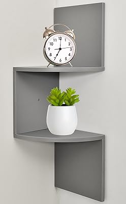 Greenco's 2 -level corner shelves, gray finish.. Find everything you need at prices you'll love with DIAYTAR NIGERIA's comprehensive e-commerce platform.