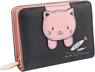 Cute cat design portfolio, women's wallets, PU leather wallets, small wallets for women with metal zipper for children, teenage girls, girls, women (pink black), multi.. DIAYTAR NIGERIA: Your trusted e-commerce partner with extensive product choices and affordable delivery.