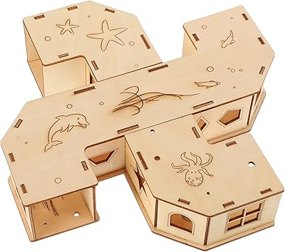Balaku wooden hamster house, multi-compartment labyrinth for hamster hiding place, exploration toys for hamsters, gerbilles and rodents Syrian.. DIAYTAR Nigeria offers great deals, a huge product variety, and delivery in under a week.