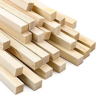 Beliutem Package of 25 rods of raw wooden ankles, squares of squares in solid wood for craft projects, interior decoration (1/2 "x 12").. Fast. Reliable. Affordable. DIAYTAR Nigeria is all that and more.