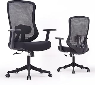 Ergonomic desk chair in high file mesh for the house and the office with adjustable lumbar support (black).. Your favorite online marketplace — DIAYTAR Nigeria delivers quick and cheap.