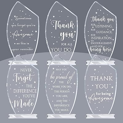 6 acrylic thanks gifts, employee appreciation gifts, awards for colleague, trophy, plaque, adult prices, clipper, teacher, volunteer, retirement, goodbye, farewell, women, men (pentacle).. DIAYTAR NIGERIA revolutionizes e-commerce with our affordable prices and dependable delivery timeframes.