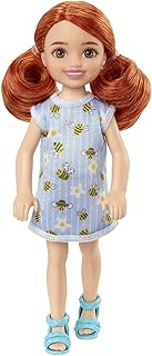 Chelsea barbie doll (red hair) carries a dress with bee print and flower and blue sandals, children's toy from 3 years old.. Discover why thousands choose DIAYTAR NIGERIA for affordable products delivered in less than a week.