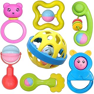 Set of 8 cute and non -toxic colored plastic rattles for newborns - several colors.. Your trusted shopping partner, DIAYTAR NIGERIA offers extensive selection with quick delivery options.
