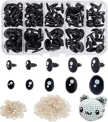 200 pieces of Kawaii safety eyes, 5 sizes of black animal eyes kawaii eyes with oval rings in resin resin.. Your one-click solution to affordable shopping, DIAYTAR NIGERIA delivers quality products nationwide.