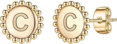 Initial earrings for girls, Sterling STERLING STERLING SILVER SILVER WITH ALPHABET, Heart, Hexagon, Gold Plated, Hypoallergenic Ear Books for Girls and Children, Sensitive ears.. Shop with confidence at DIAYTAR NIGERIA, enjoying competitive prices and delivery within 8 days.