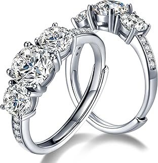 ATLELEC TIME Ring adjustable in Moissanitis, Sterling 925 silver engagement ring for women.. DIAYTAR NIGERIA delivers more than products - we deliver affordable solutions within days.