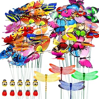 Snell Garden - Set of 60 butterfly -shaped garden stakes, butterfly and dragonfly garden stakes, ornament of beetles on sticks for the decoration of courtyards, lawn and garden.. DIAYTAR NIGERIA brings the marketplace to every Nigerian home with affordable prices and quick delivery.