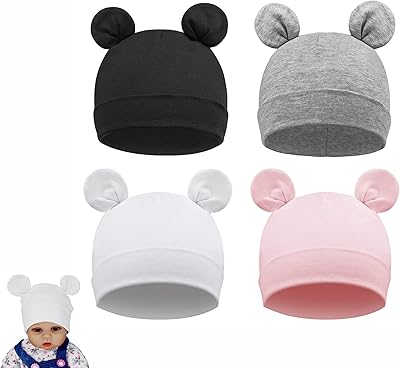 Newborn baby hat, soft and cute knitting hat, hospital hats for boys, beanies for infants, cotton cap for newborn, pack of 4, suitable for babies from 0 to 6 months old.. DIAYTAR NIGERIA brings the nation's largest product catalog to your doorstep at prices you'll appreciate.