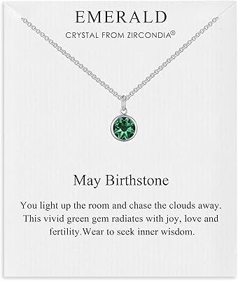 Necklace with birth stone for May (emerald) in Austrian crystal, crystal, Zirconia® crystal.. You choose it, we deliver it — DIAYTAR Nigeria makes shopping easy.