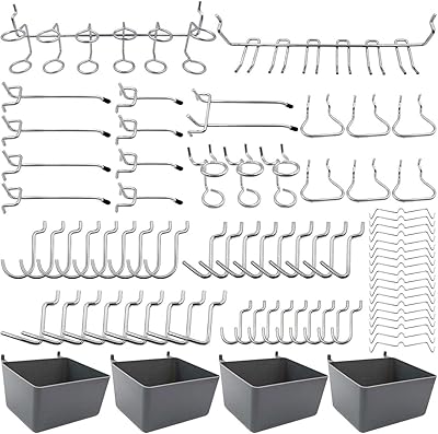 Collection of the White Shop hooks with boxes in perforated panels and hooks to organize various tools, 80 pieces.. DIAYTAR NIGERIA: Making quality products accessible to all Nigerians at affordable prices.