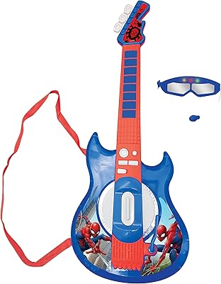 Lexibook Marvel Spider-Man Light electronic guitar with microphone, glasses with microphone, demonstration pieces, 2 reading modes, MP3 socket, blue/red, K260SP.. Your trusted marketplace, DIAYTAR NIGERIA offers comprehensive selection with budget-friendly delivery.