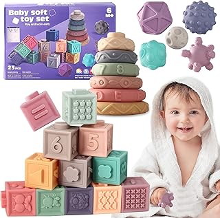 Baby toys from 6 to 12 months old, 3 in 1 Montessori toys for babies from 0 to 6 to 12 months old, stackable construction blocks, flexible teeth and sensory balls for toddlers from 0 to 6-9-12-18 months.. DIAYTAR NIGERIA makes quality accessible to all with our affordable prices and quick delivery service.