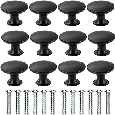 ABC Good EFG 12 pieces Ancient black handles black traction buttons round pimples in 30 mm brass for chest of drawer, kitchen, bathroom, wardrobe, house, desk, furniture (black).. Spend less, get more — that’s the DIAYTAR Nigeria promise.