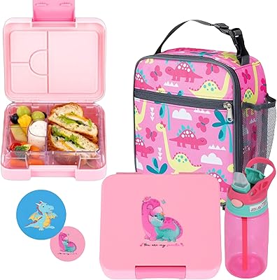 Children's lunch box with bag and bottle of water | without BPA | 800 ml bento box for school and kindergarten 4-14 girls | Waterproof insulated lunch box | Easy to clean, transport and open (pink).. DIAYTAR NIGERIA brings affordable products to every doorstep with our reliable 5-8 day shipping.