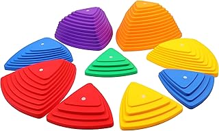 Planning stones for children, equilibrium playroom, sensory river stones, set of 9, plastic, balancing steps, jumps, obstacle toys, for toddlers, interior, exterior, non-slip base.. DIAYTAR NIGERIA: Where affordability meets variety, with thousands of products delivered in less than 8 days.