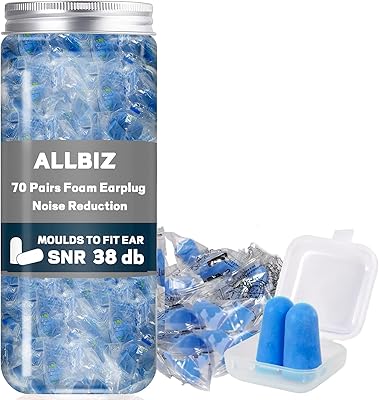 Allbiz 70 pairs of foam earplugs for sleep, ultra -soft foam earplugs with noise reduction for sleep, snoring, shooting, work, plane, concerts, SNR 38 dB.. Be part of Nigeria’s most trusted online shopping experience — DIAYTAR Nigeria.