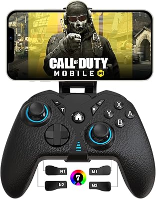 JOSO mobile game controller for iOS, Android, Nintendo Switch, PC, Gaming controller for Android, iPhone 14/13/12/11, Cloud Gaming, COD Mobile with LED light, programmable, turbo and alarm clock (black).. DIAYTAR NIGERIA: Where every purchase is affordable and delivery is always within a week.