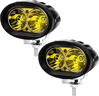 Yellow LED fog lights, oval spots for motorcycles, all-terrain auxiliary driving fires for mountain biking (20W 2 pieces).. Experience the ease of modern shopping with DIAYTAR NIGERIA's vast selection and quick delivery service.