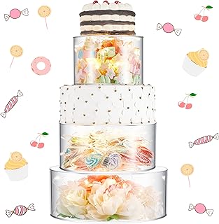 3 pieces Capcake Transparent Acrylic Cake Support Dessert Drag with Cylinder Round Cylinder Cake Department for Wedding Birthday Party, 8 "10.. DIAYTAR NIGERIA makes online shopping accessible with our budget-friendly prices and reliable shipping.
