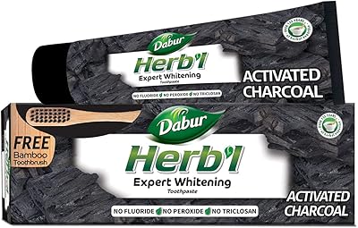 Dabur toothpaste with herbs and active coal 150 g + bamboo toothbrush.. Shop from Nigeria's largest product selection at DIAYTAR, with budget-friendly prices and swift delivery.