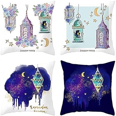 4 pieces of stars and moon cushion Ramadan Mubarak, Ramadan Mubarak blue color cushion to decorate sofa, bed, sofa, chair, chair.. Experience shopping freedom with DIAYTAR NIGERIA's vast catalog and nationwide 5-8 day shipping.