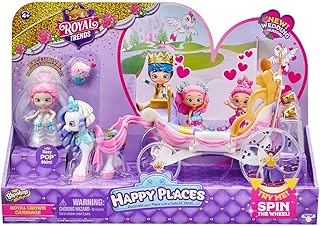 Shopkins belle happy places royal wedding haler with horse and pet inside