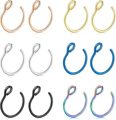 False nose ring, 20g False piercing jewelry 8 mm False nose of nose ring pierce for false lip septum set of nose rings (8 pieces).. Discover why thousands choose DIAYTAR NIGERIA for affordable products delivered in less than a week.