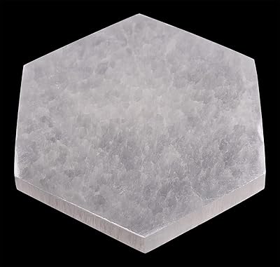 Wish Well Large loading plate in selenite - extracted and made in Morocco - 5.5 "hexagonal selenite crystal - perfect for cleaning, revitalizing, healing and meditating the stones and the decoration.. DIAYTAR Nigeria: Your one-stop online shop with unbeatable prices and nationwide delivery in under 8 days.