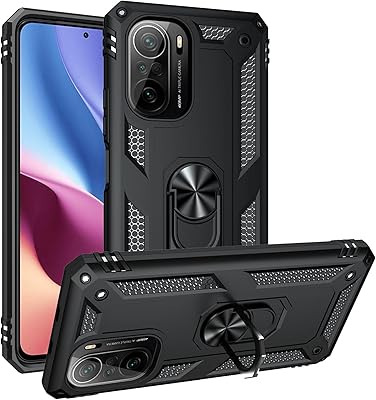 Shell for Xiaomi Poco F3/Redmi K40/K40 PRO with tempered glass screen protection, shock resistant silicone support ring, black.. No stress, just speed — DIAYTAR Nigeria ships in days.