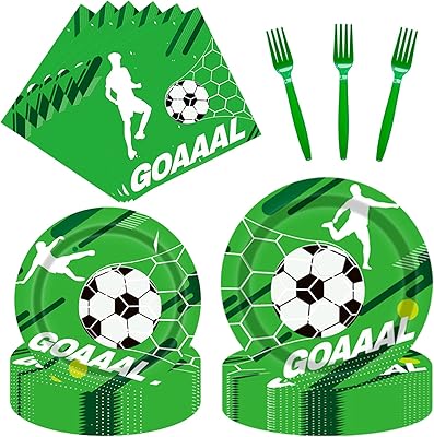 Football party supplies, disposable dishes set including football plates, towels and forks, a birthday, a prenatal party, a children's party and sports, 96 pieces of dishes on the theme of football for 24 guests.. Love deals? DIAYTAR Nigeria has you covered with low prices and fast delivery.