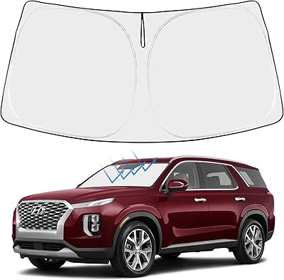 Foldable sun visor for car windshield, personalized size 2020 2021 2022, Hyundai Palisade 2022 accessories, upgrade 2022.. Get top brands at bottom prices, only on DIAYTAR Nigeria.