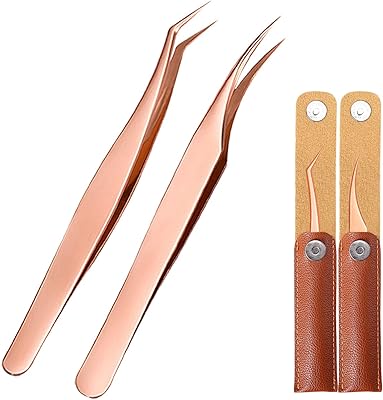 Epeed pliers for stainless steel eyelashes with curved point Lanama - Rose gold.. DIAYTAR NIGERIA: Where smart shoppers find everything they need at prices they can afford.