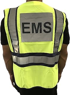 Safety vest in EMS Yellow Polyester Ansi Line2 Design fabric with navy blue border, S-XXL, large, adjustable, adjustable, adjustable.. Enjoy the simplicity of shopping with DIAYTAR NIGERIA, offering vast choices delivered in just 5-8 days.