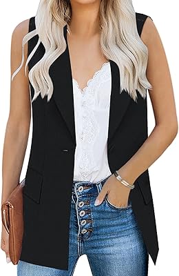 Blazer Sleeveless with single button on the front for women, blazer casual with pockets.. Order today, receive this week — shopping with DIAYTAR Nigeria is that simple.