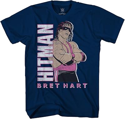 T-shirt wwe wcw bret hart - bret the hitman hart - t-shirt hart par hart.. DIAYTAR NIGERIA: Where every click leads to affordable purchases delivered promptly to your door.