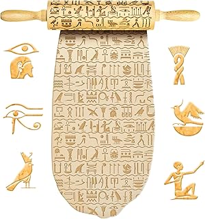 Bread roll for cooking with hieroglyphic motif engraved 15 inches, kitchen utensils engraved for cooking Egyptian style cookies for women and mothers, birthday gift.. DIAYTAR NIGERIA delivers on every promise with our affordable prices and nationwide delivery service.