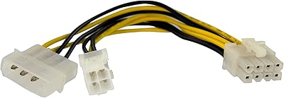 Startech.com EPS 6 inch 4 -pin EPS power adapter 8 -pin with LP4 - F/M - Atx to EPS (EPS48ADAD), black power adapter), black.. Shop the future with DIAYTAR NIGERIA - thousands of products, unbeatable prices, delivery within a week.