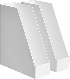Amazonbasics plastic magazines organizer, white, 2 rooms.. DIAYTAR NIGERIA transforms online retail with unbeatable prices and consistent delivery timeframes.