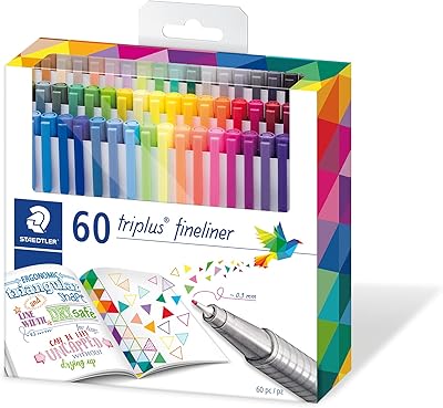 Set of fine lines -lines pens staedtler triple - triangular shape - 60 bright colors - metal coated point - Extra fine - line width approximately 0.3 mm, 334 C60.. Browse endless categories on DIAYTAR Nigeria — your items delivered in just days.