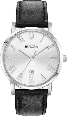 Classic watch with 3 needles for men, with calendar and date, leather bracelet, markers in Roman numerals, 40 mm.. DIAYTAR NIGERIA: Bringing quality products to every Nigerian home at prices everyone can afford.