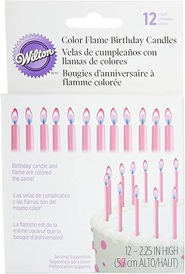 Wilton pink birthday candles 12 pieces, size 5 cm, pink.. Experience the convenience of online shopping with DIAYTAR NIGERIA's reliable 5-8 day delivery service.