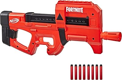 Mini blaster of Motorized darts Fortnite SMG nerve, design wrapped in super red, interior clip of 8 darts, includes 8 official official elite foam darts.. DIAYTAR NIGERIA makes online shopping accessible with our comprehensive platform and prompt delivery service.
