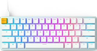 Glorious standard mechanical game keyboard by GMMK-60 % compact size (61 keys)-RVB LED backlight, brown keys, shortcut keys (snow white) (glo-gmmk-brn-w).. Forget the long lines — DIAYTAR Nigeria is always open for shopping.