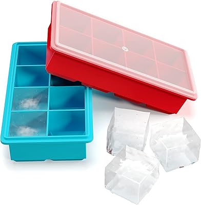 Large free ice cream for whiskey, cocktails and desserts - 2 - 8 cavities packages (16 cubes) - Easy BPA -free Silicone with cover.. Your e-commerce hub for everything — DIAYTAR Nigeria has you covered.