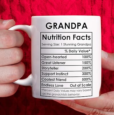 Coffee mug for grandmother and grandfather, funny Christmas and grandson Christmas gifts-Birthday gifts from grandchildren, best gifts for grandfather and nutritional information-white, 11 oz.. Shop quality and variety at unbeatable prices on DIAYTAR Nigeria — delivery in under 8 days.